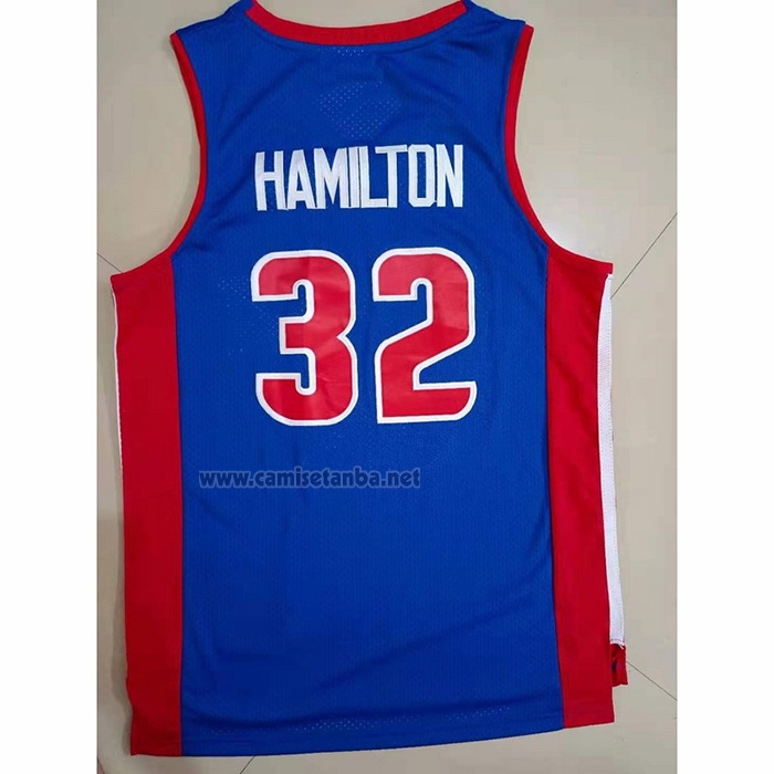 Camiseta Detroit Pistons Richard Hamilton #32 Mitchell & Ness 2003-04 Azul